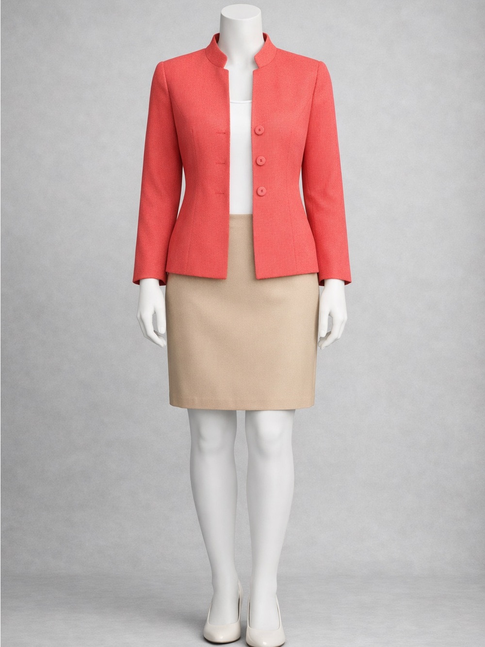 Talbots Coral Collarless Tailored Jacket